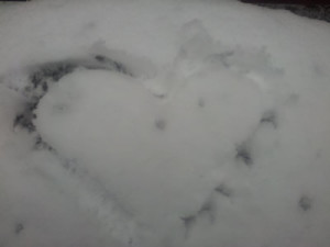heart in snow