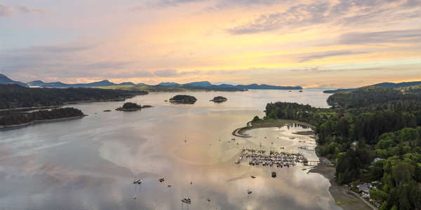 Aerial photo of Marina on Vancouver Island by Angela Provost - Real Estate Photographer